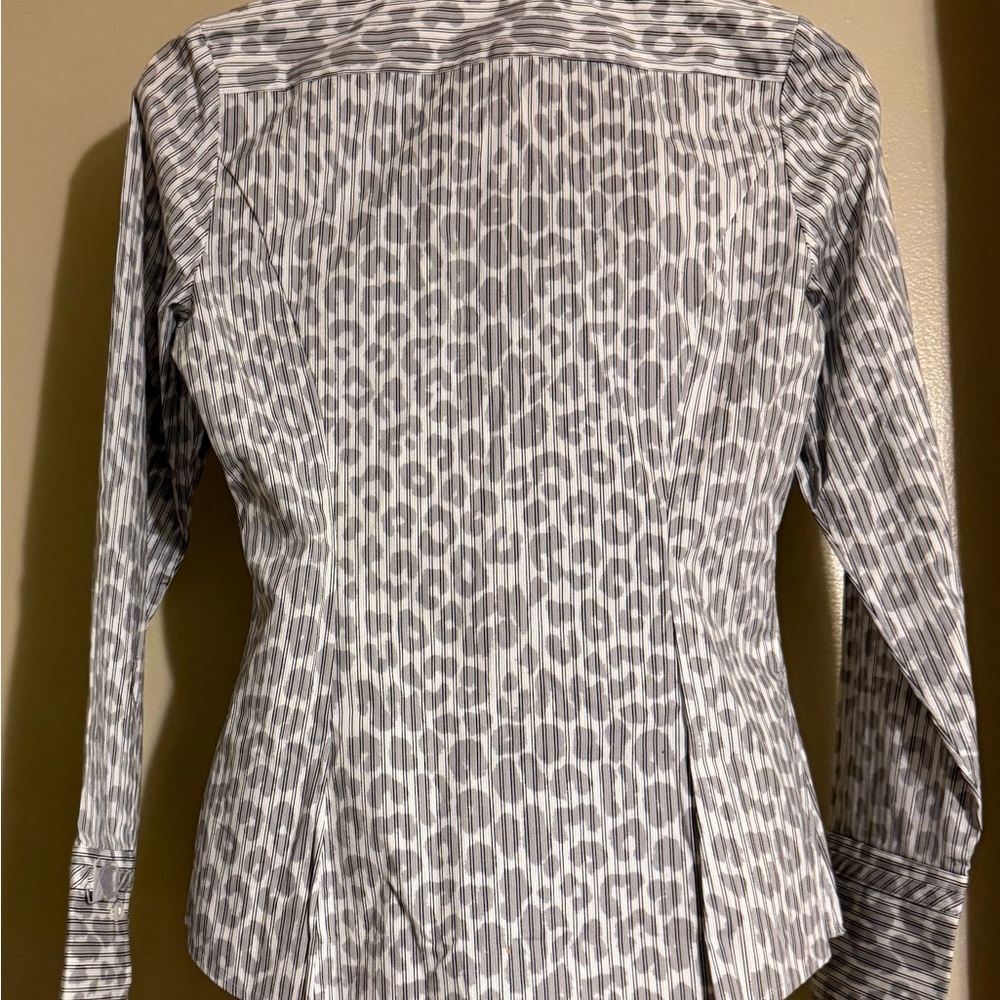 Express Design Studio Leopard Stripe Button Up Top - Picture 2 of 2